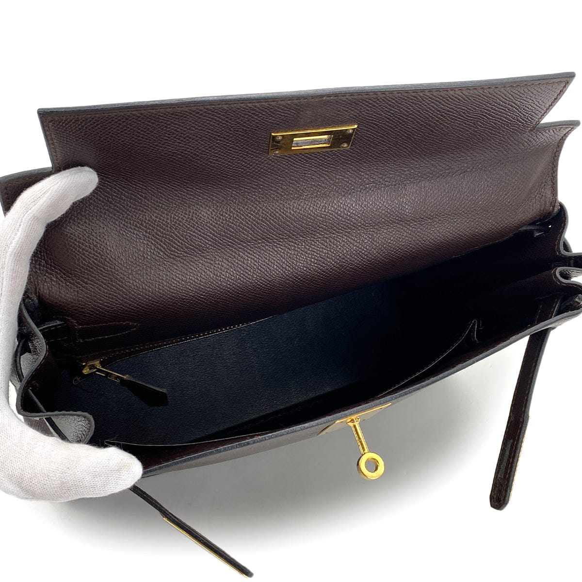 Luxury Promise Japan HERMES KELLY 28 RETOURNE HAVANNE COUCHEVEL HAND SHOULDER BAG 〇W GHW 90290354