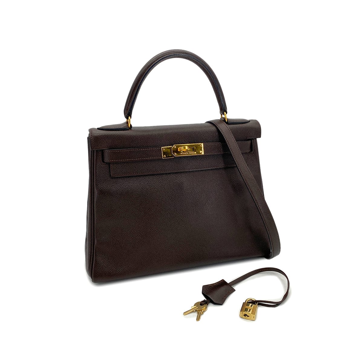 Luxury Promise Japan HERMES KELLY 28 RETOURNE HAVANNE COUCHEVEL HAND SHOULDER BAG 〇W GHW 90290354