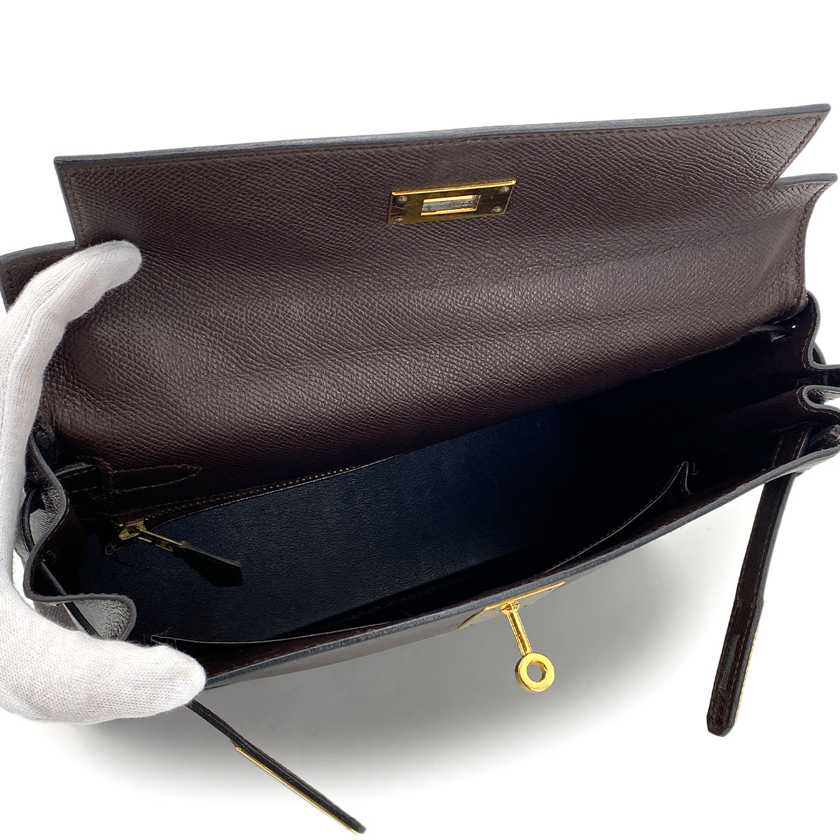 Luxury Promise Japan HERMES KELLY 28 RETOURNE HAVANNE COUCHEVEL HAND SHOULDER BAG 〇W GHW 90290354