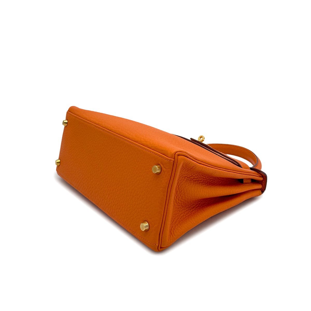 Luxury Promise Japan HERMES KELLY 28 RETOURNE ORANGE TAURILLON CLEMENCE HAND SHOULDER BAG □G GOLD HARDWARE 90309670