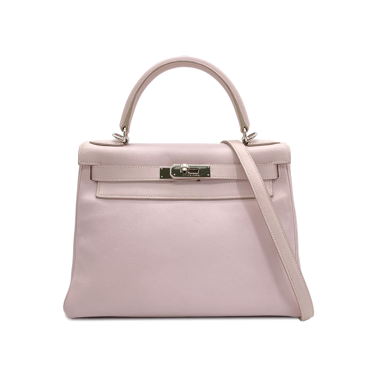 Luxury Promise Japan HERMES KELLY 28 RETOURNE ROSE DRAGEE VEAU SWIFT HAND SHOULDER BAG □K SHW 90295733