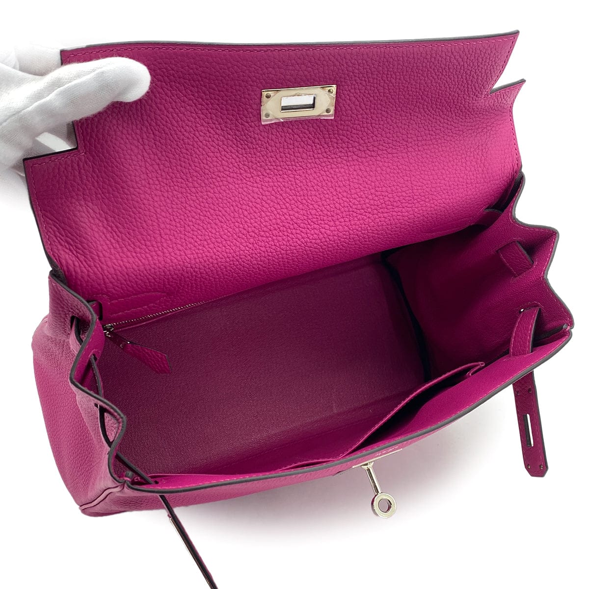 Luxury Promise Japan HERMES KELLY 28 RETOURNE ROSE PURPLE TOGO HAND SHOULDER BAG C SHW 90301847