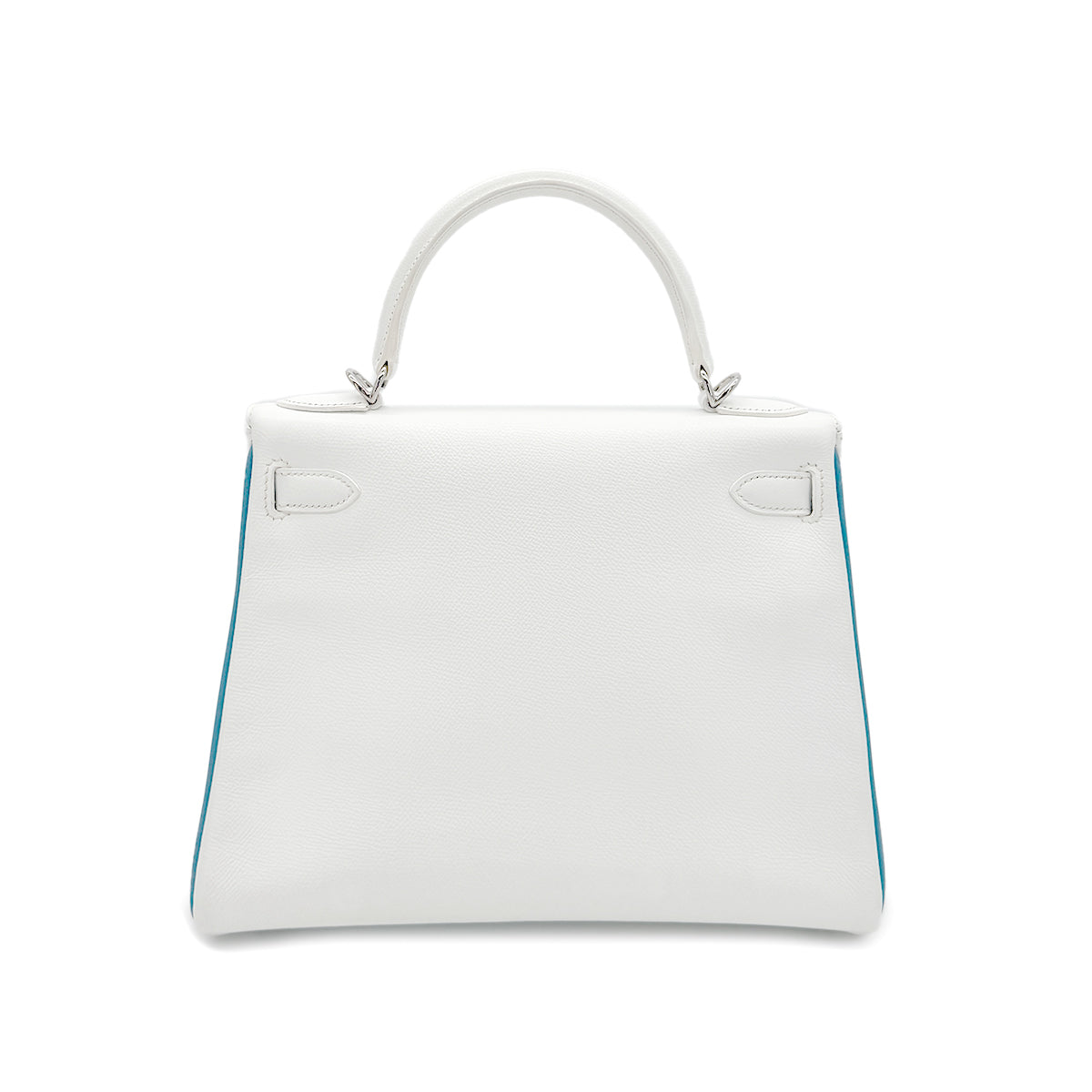 Luxury Promise Japan HERMES KELLY 28 RETOURNE WHITE BLEU JEAN VEAU EPSOM HAND SHOULDER BAG □I SHW 90295747