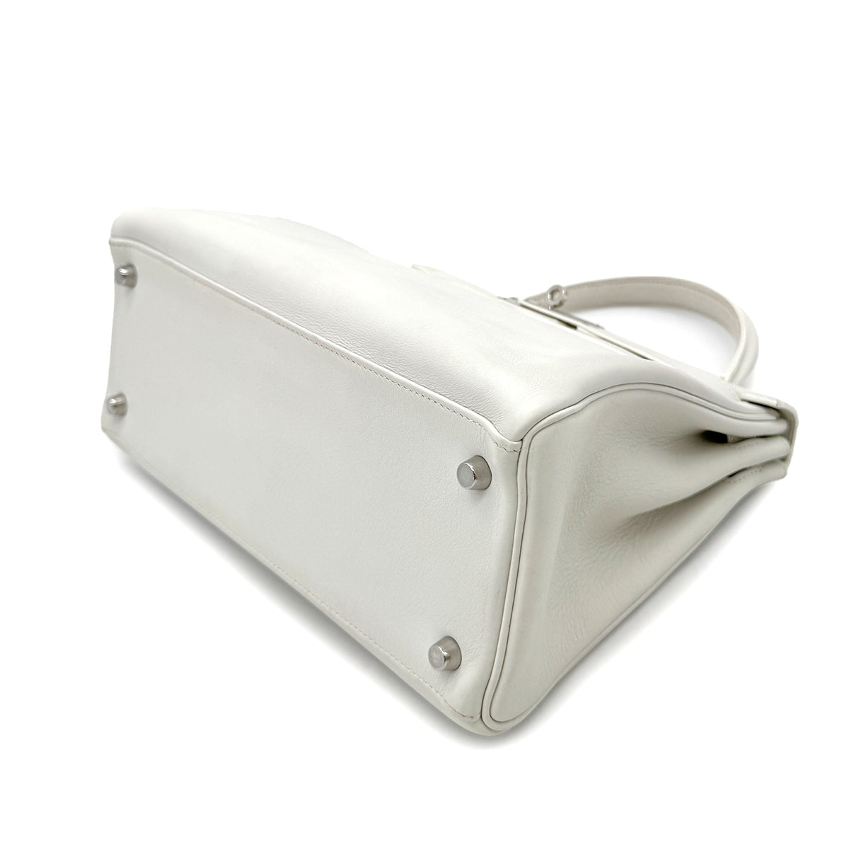 Luxury Promise Japan HERMES KELLY 28 RETOURNE WHITE SWIFT HAND SHOULDER BAG □L SHW 90292996