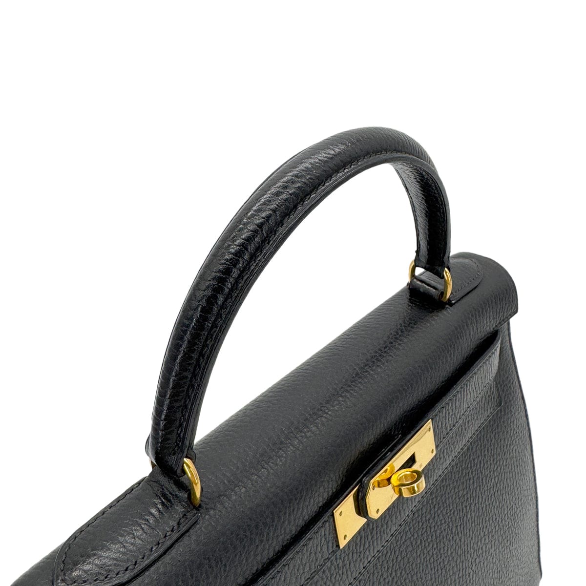 Luxury Promise Japan HERMES KELLY 28 SELLIER BLACK ARDENNES HAND SHOULDER BAG 〇Y GHW 90279720
