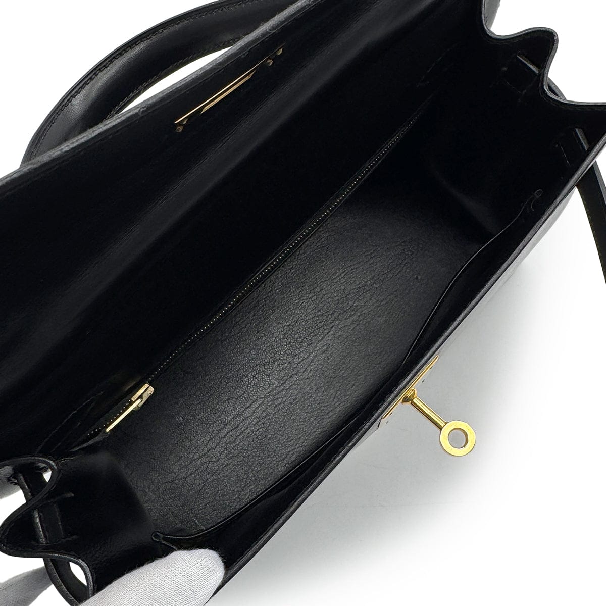 Luxury promise Japan HERMES KELLY 28 SELLIER BLACK BOXCALF HAND SHOULDER BAG 1996 CIRCLE Z GOLD HARDWRE 90317720