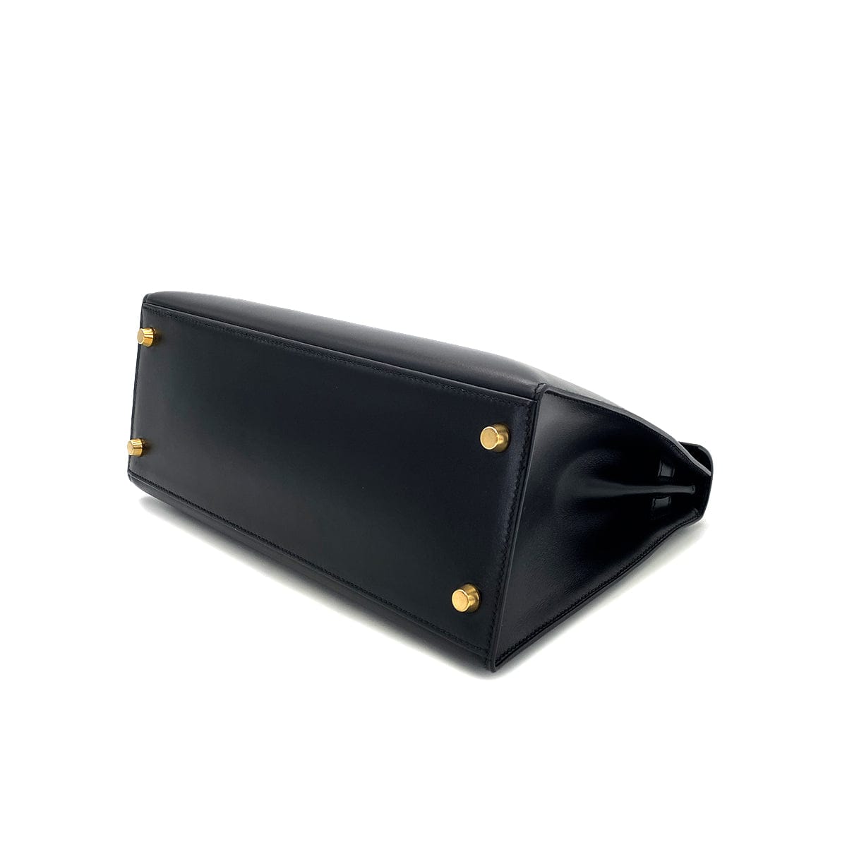 Luxury Promise Japan HERMES KELLY 28 SELLIER BLACK BOXCALF HAND SHOULDER BAG □A GHW 90297514