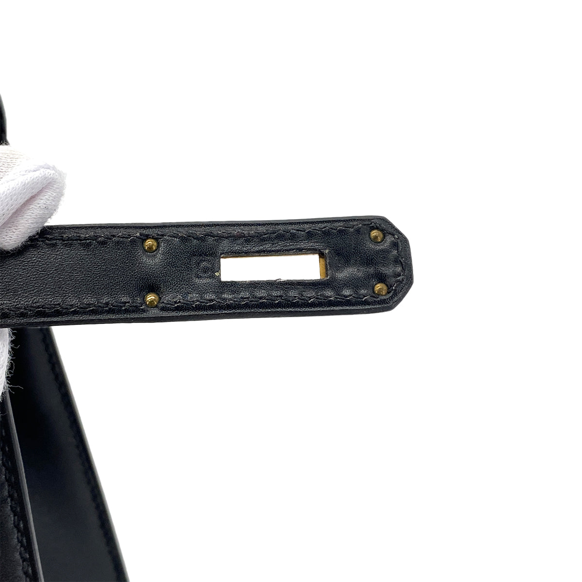 Luxury Promise Japan HERMES KELLY 28 SELLIER BLACK BOXCALF HAND SHOULDER BAG □C GHW 90281407