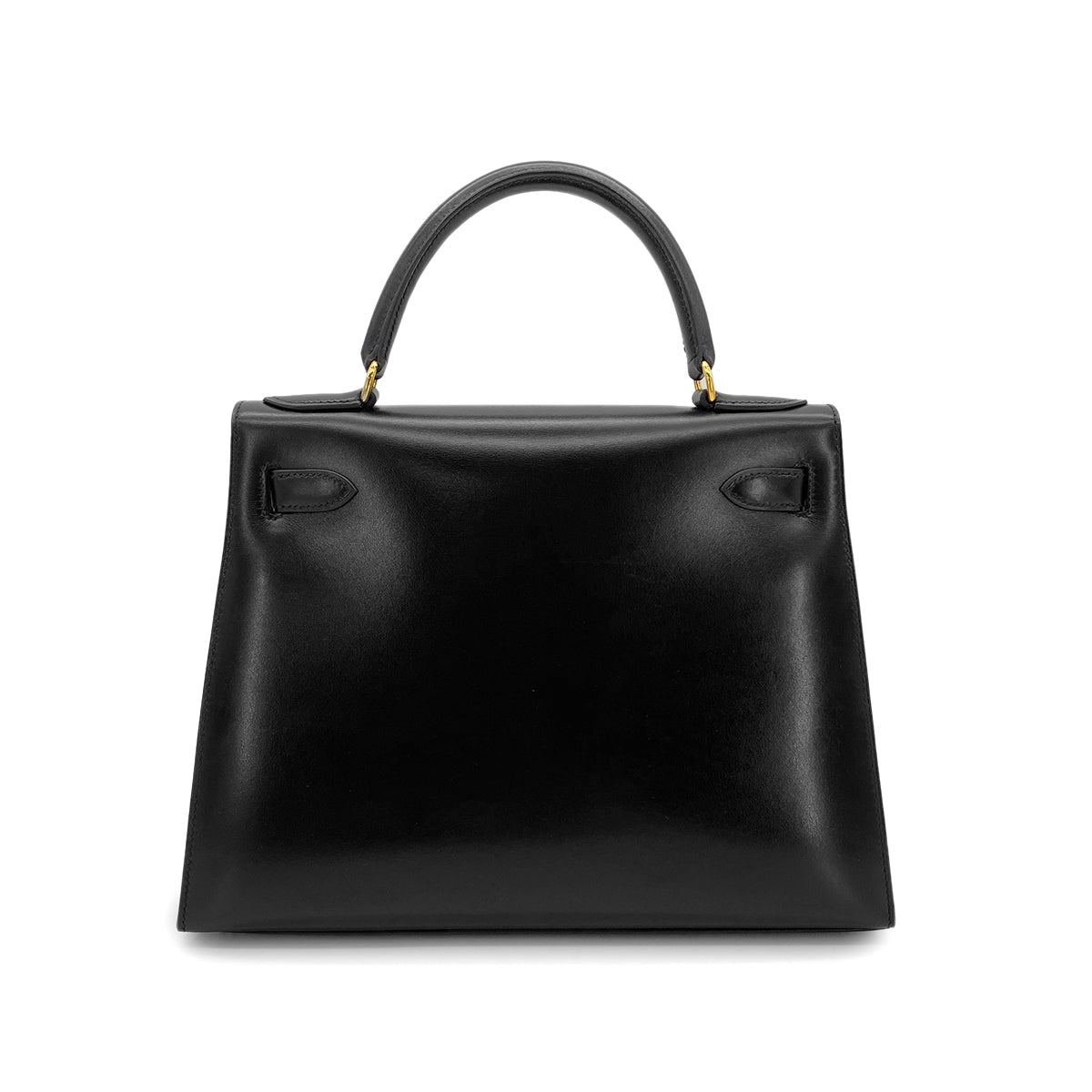 Luxury Promise Japan HERMES KELLY 28 SELLIER BLACK BOXCALF HAND SHOULDER BAG □C GHW 90281407