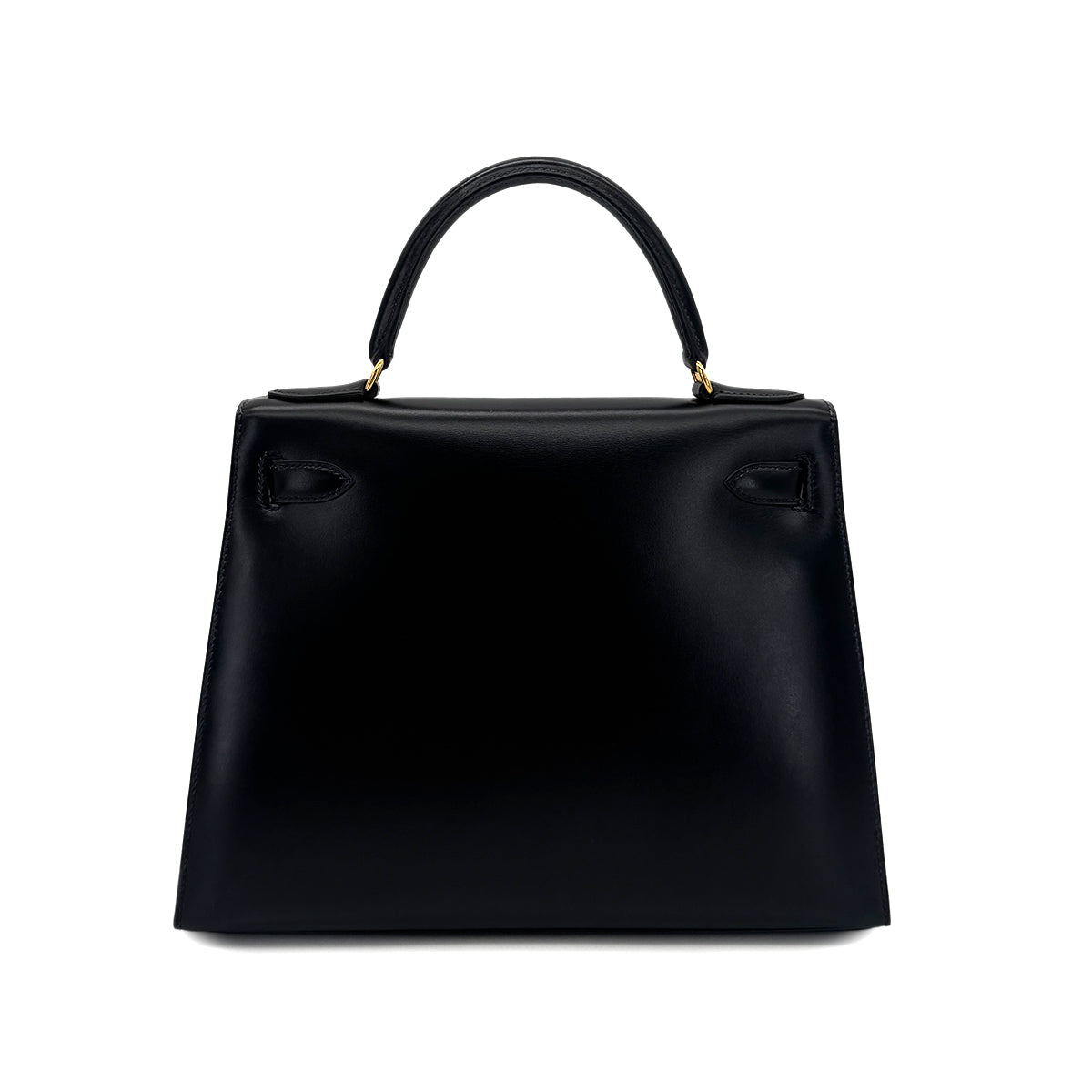 Luxury Promise Japan HERMES KELLY 28 SELLIER BLACK BOXCALF HAND SHOULDER BAG 〇W GHW 90282760