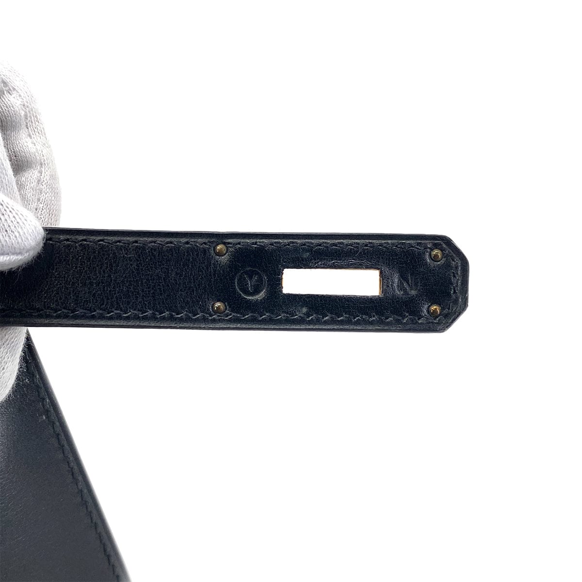 Luxury Promise Japan HERMES KELLY 28 SELLIER BLACK BOXCALF HAND SHOULDER BAG 〇Y GHW 90301093