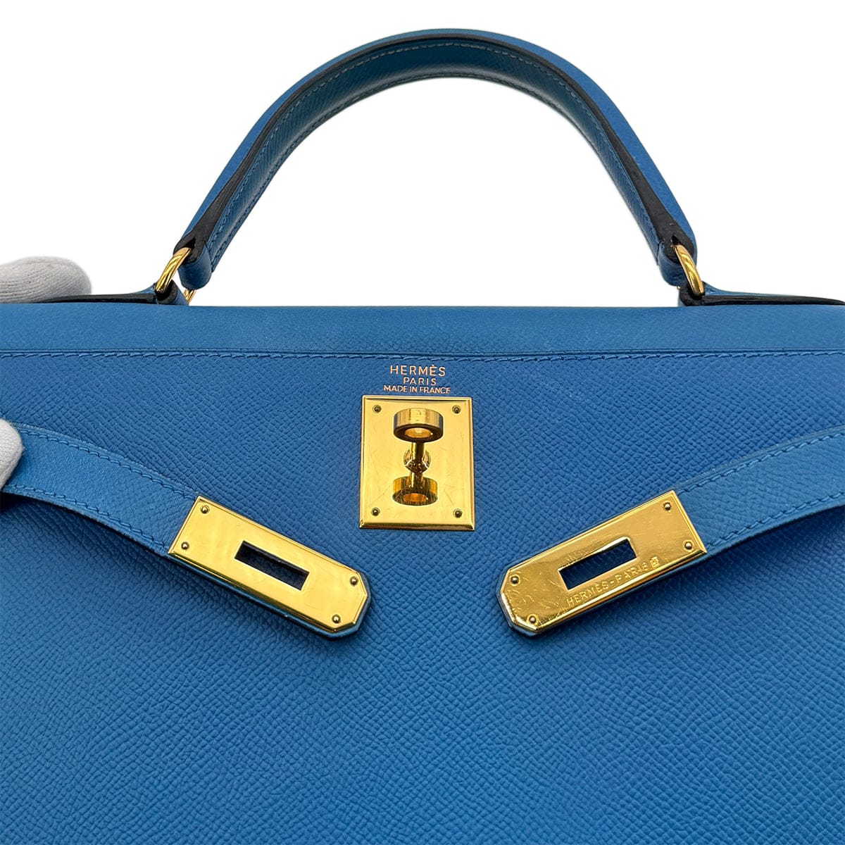 Luxury Promise Japan HERMES KELLY 28 SELLIER BLEU FRANCE VEAU EPSOM HAND SHOULDER BAG □O GHW 90295407