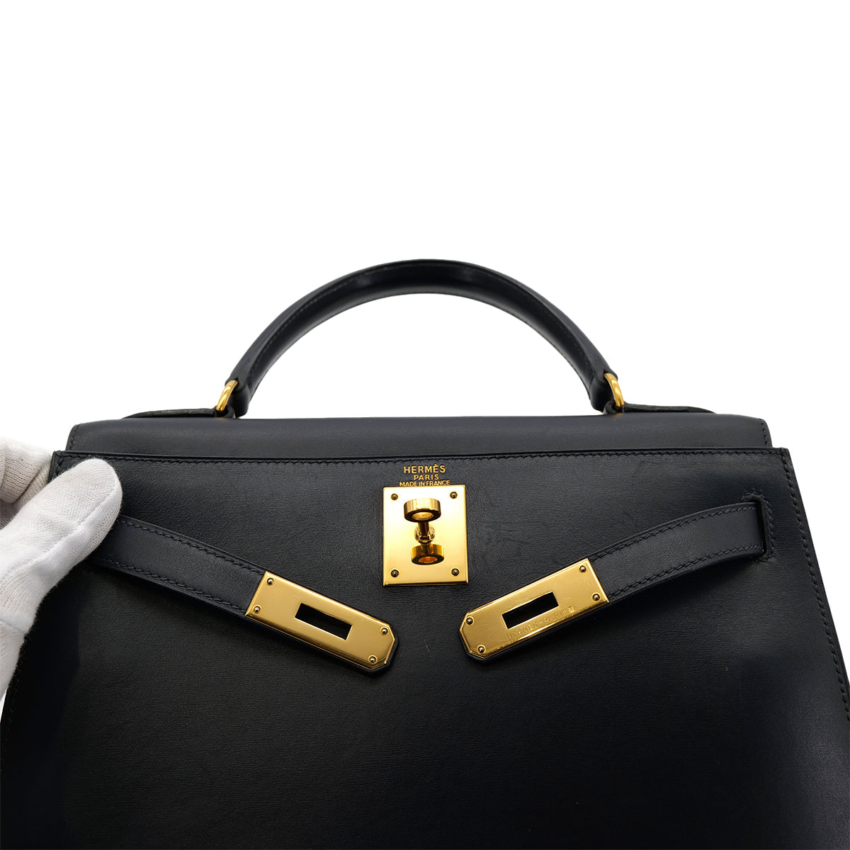 Luxury Promise Japan HERMES KELLY 28 SELLIER BLUE INDIGO BOXCALF HAND SHOULDER BAG □C GHW 90301712