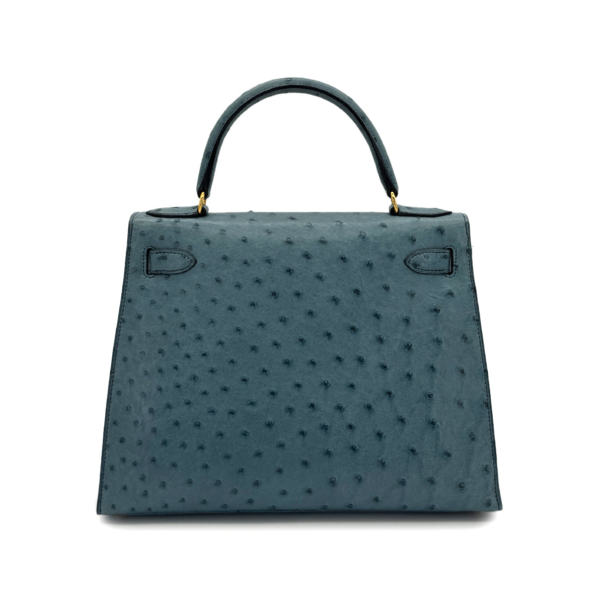 Luxury Promise Japan HERMES KELLY 28 SELLIER BLUE JEAN OSTRICH HAND SHOULDER BAG 〇Z GHW 90281428