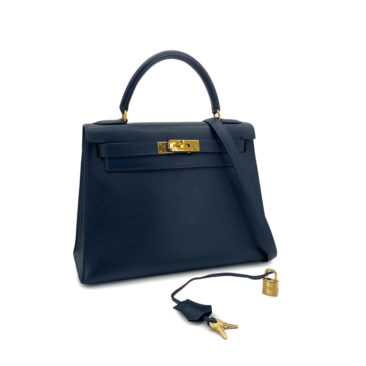 Luxury Promise Japan HERMES KELLY 28 SELLIER BLUE MARINE COUCHEVEL HAND SHOULDER BAG 〇Y GHW 90301705