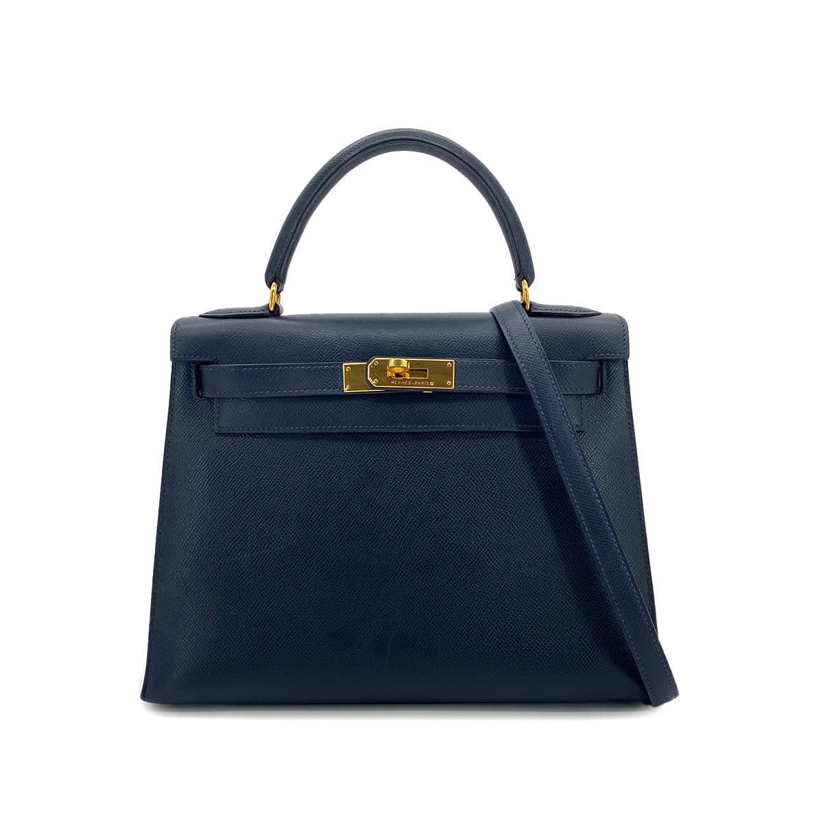 Luxury Promise Japan HERMES KELLY 28 SELLIER BLUE MARINE COUCHEVEL HAND SHOULDER BAG 〇Y GHW 90301705