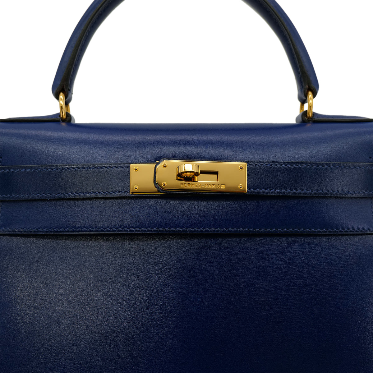 Luxury Promise Japan HERMES KELLY 28 SELLIER BLUE ROY BOXCALF HAND SHOULDER BAG 〇Y GHW 90302180