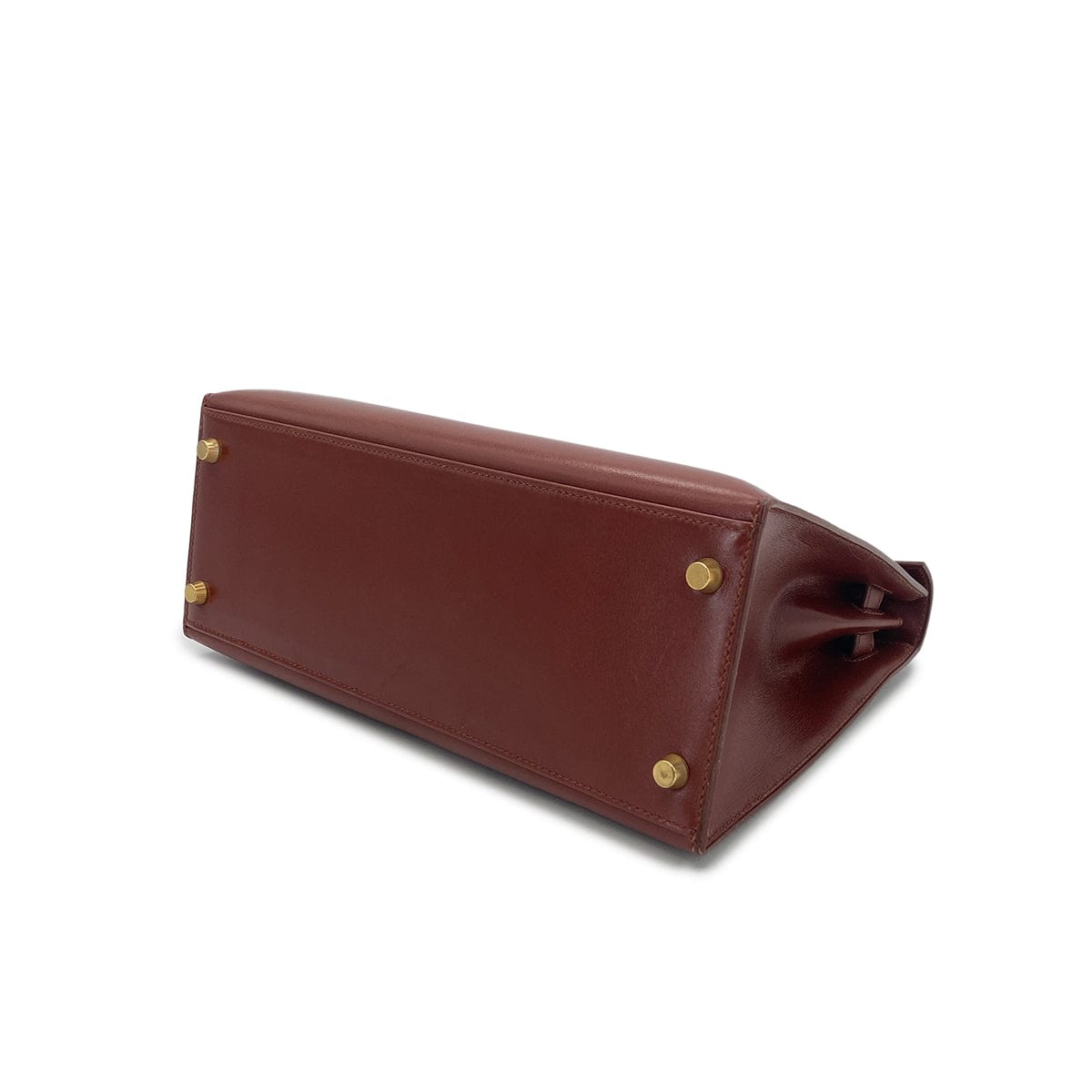 Luxury Promise Japan HERMES KELLY 28 SELLIER BROWN BOXCALF HAND SHOULDER BAG 〇Y GHW 90301091