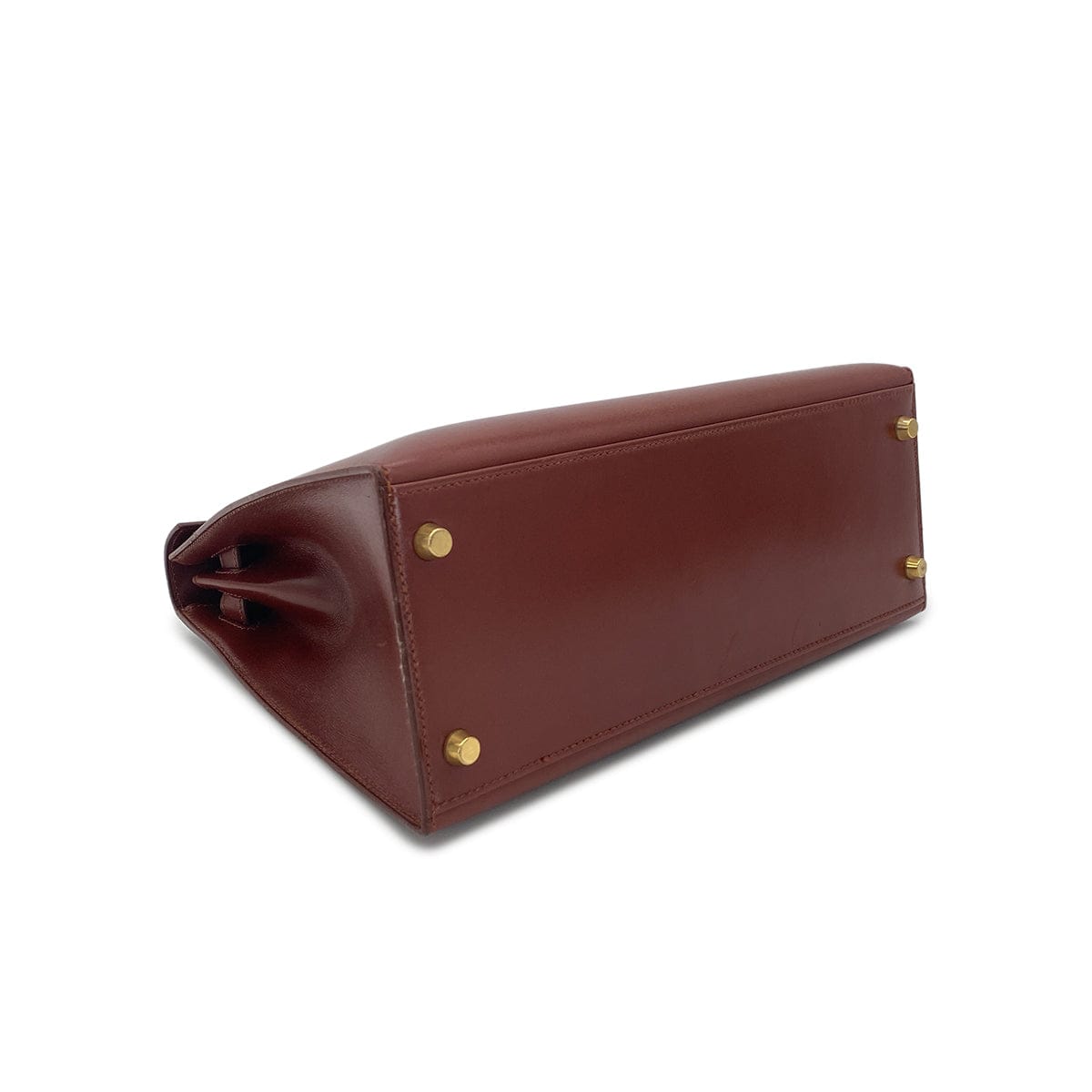 Luxury Promise Japan HERMES KELLY 28 SELLIER BROWN BOXCALF HAND SHOULDER BAG 〇Y GHW 90301091