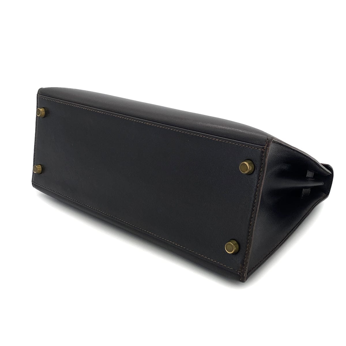 Luxury Promise Japan HERMES KELLY 28 SELLIER EBENE BOX CALF HAND SHOULDER BAG 〇U GHW 90301631