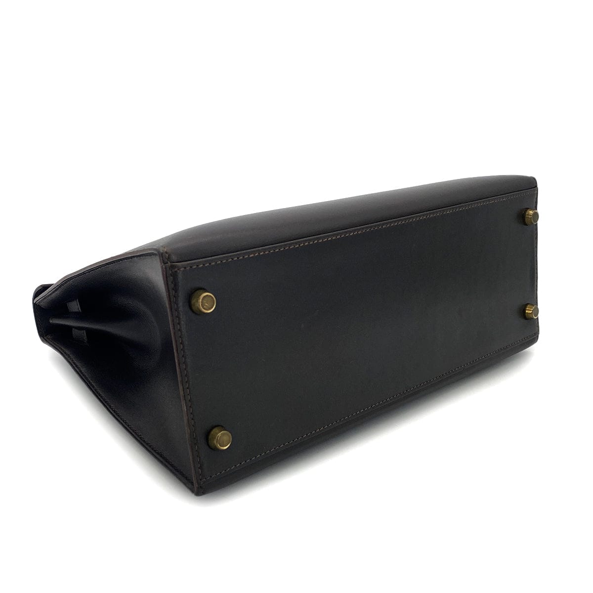 Luxury Promise Japan HERMES KELLY 28 SELLIER EBENE BOX CALF HAND SHOULDER BAG 〇U GHW 90301631