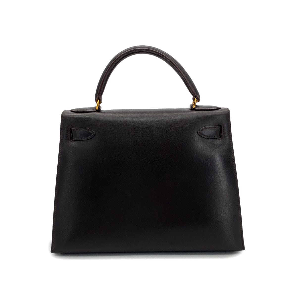 Luxury Promise Japan HERMES KELLY 28 SELLIER EBENE BOX CALF HAND SHOULDER BAG 〇U GHW 90301631