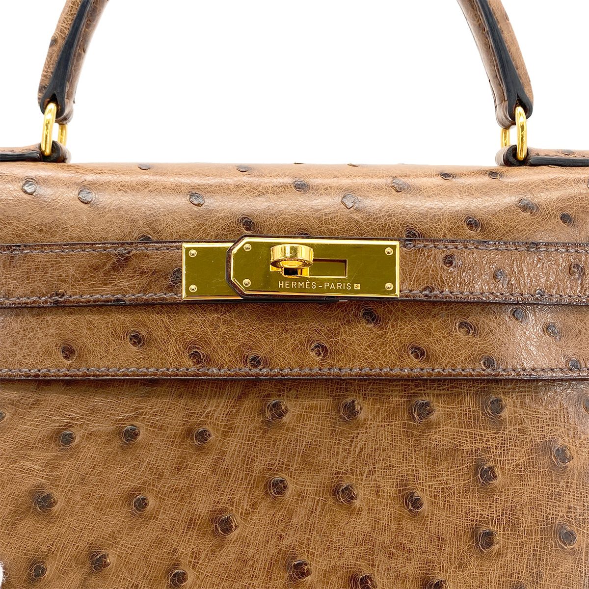 Luxury Promise Japan HERMES KELLY 28 SELLIER ETRUSQUE OSTRICH HAND SHOULDER BAG □A GHW 90283904