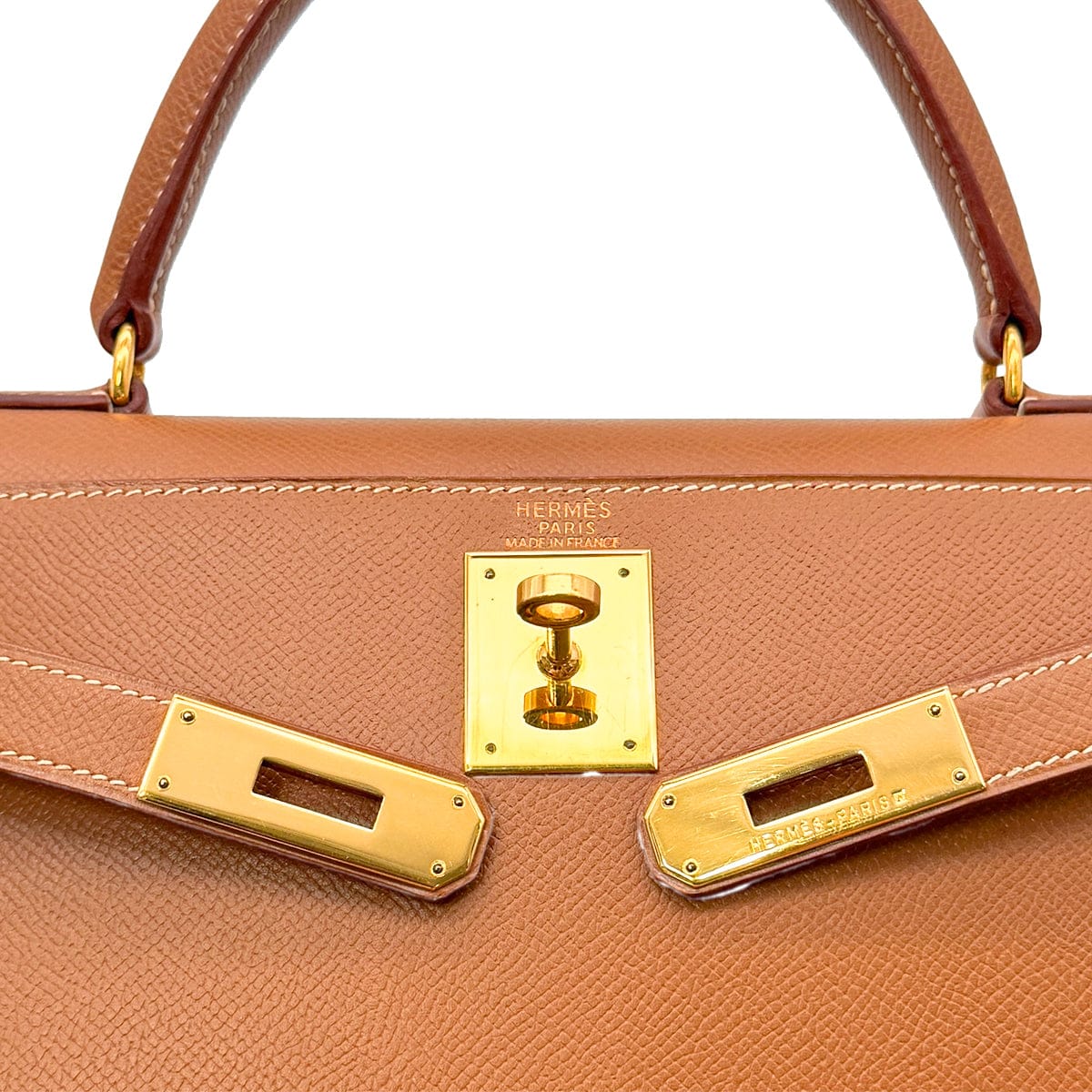Luxury Promise Japan HERMES KELLY 28 SELLIER GOLD COUCHEVEL HAND SHOULDER BAG □A GHW 90294176