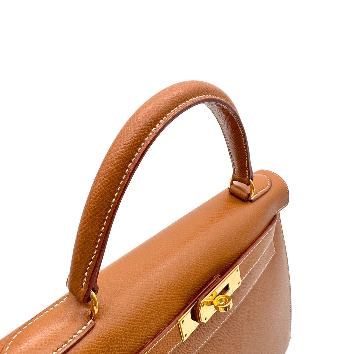 Luxury Promise Japan HERMES KELLY 28 SELLIER GOLD COUCHEVEL HAND SHOULDER BAG □A GHW 90294176