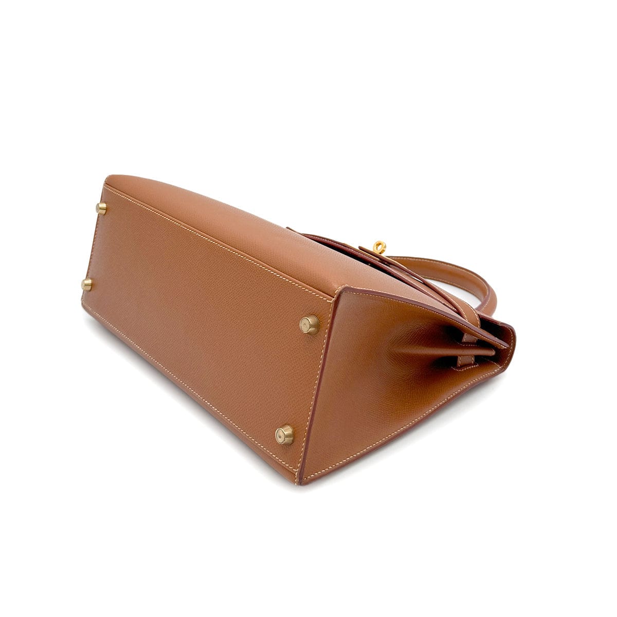 Luxury Promise Japan HERMES KELLY 28 SELLIER GOLD COUCHEVEL HAND SHOULDER BAG □A GHW 90294176