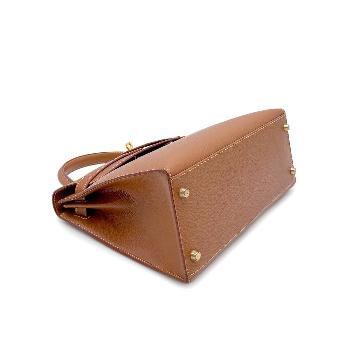 Luxury Promise Japan HERMES KELLY 28 SELLIER GOLD COUCHEVEL HAND SHOULDER BAG □A GHW 90294176