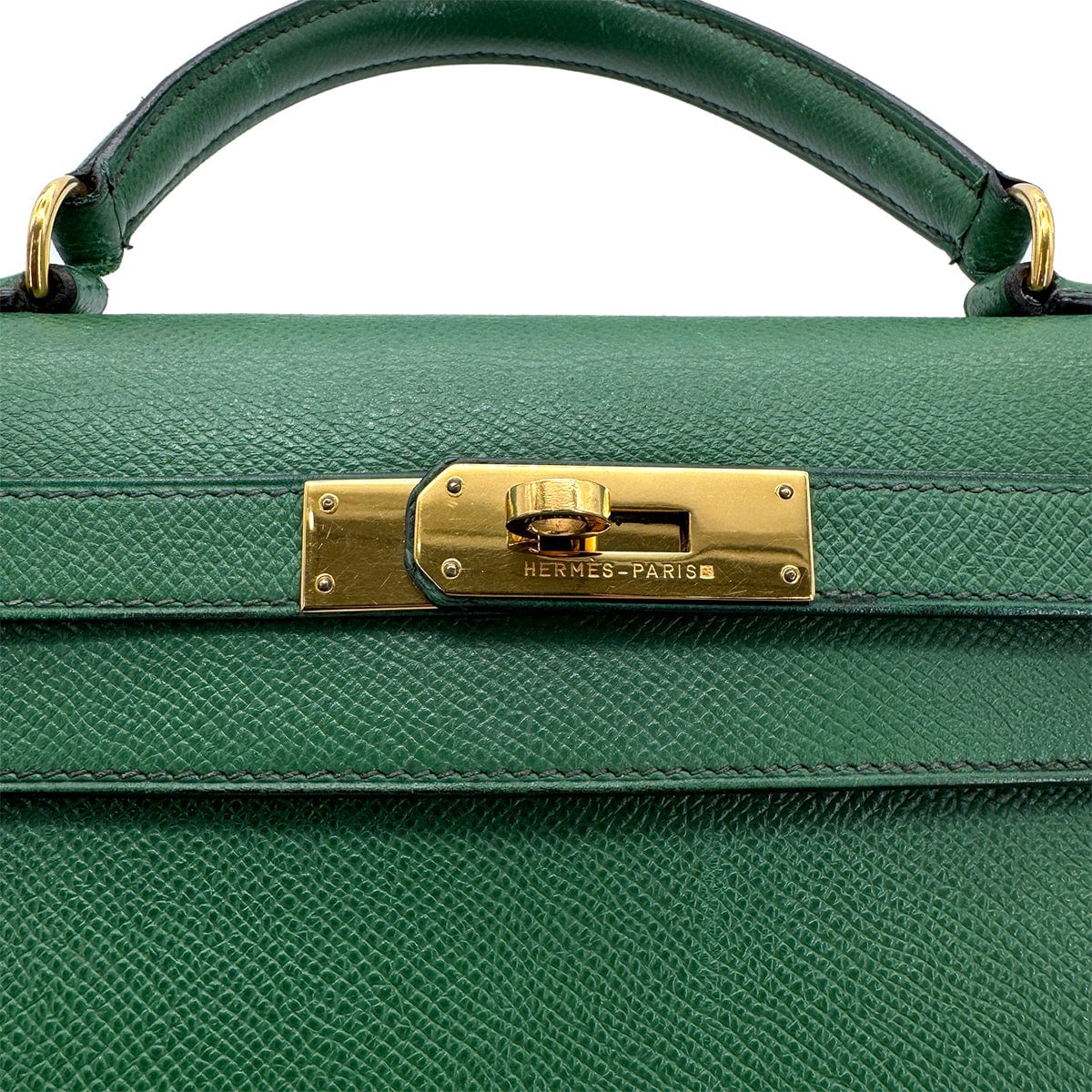 Luxury Promise Japan HERMES KELLY 28 SELLIER GREEN COUCHEVEL 〇X GHW 90272987