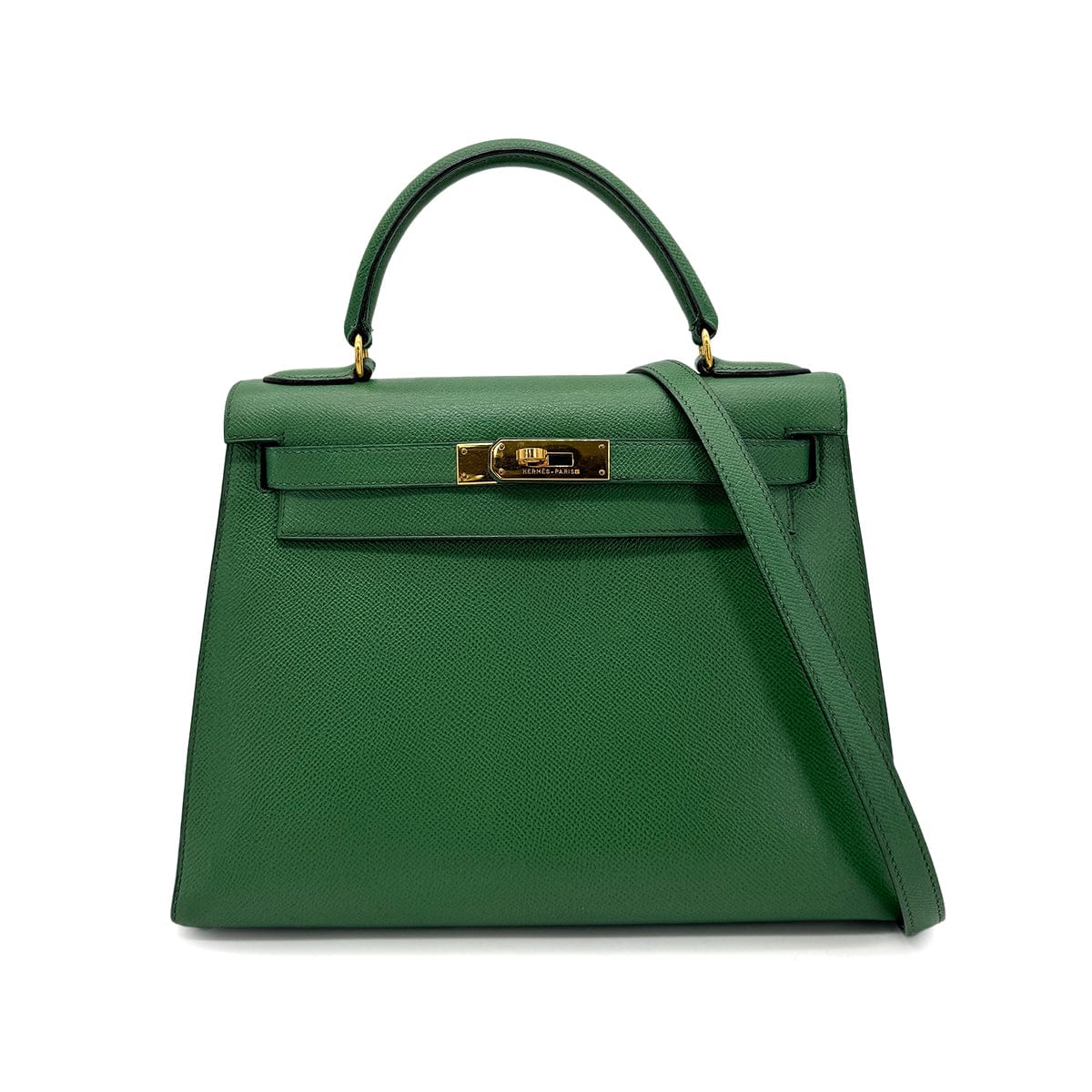 Luxury Promise Japan HERMES KELLY 28 SELLIER GREEN COUCHEVEL 〇X GHW 90272987