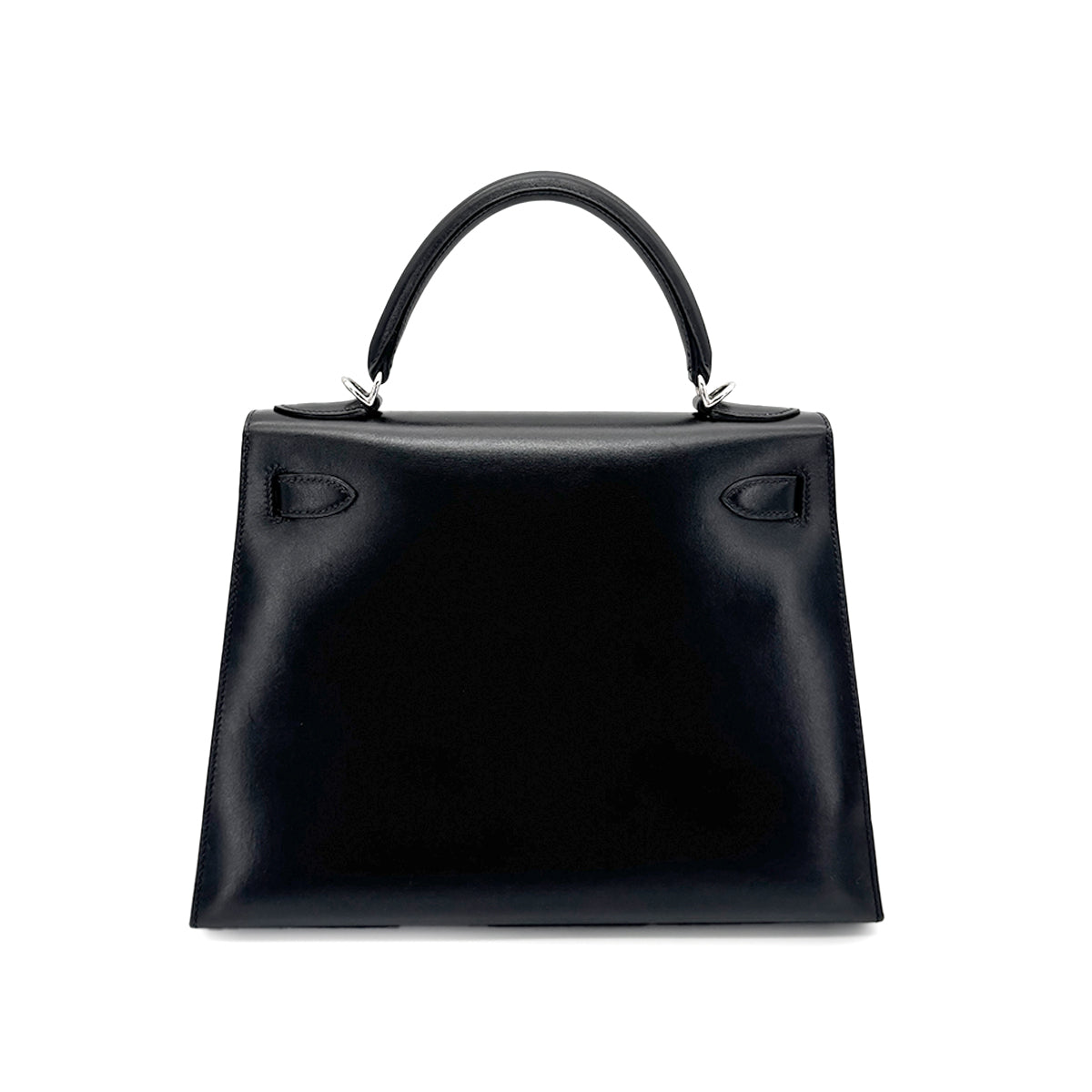 Luxury Promise Japan HERMES KELLY 28 SELLIER GUILLOCHE  BLACK BOXCALF HAND SHOULDER BAG  □G 90276766
