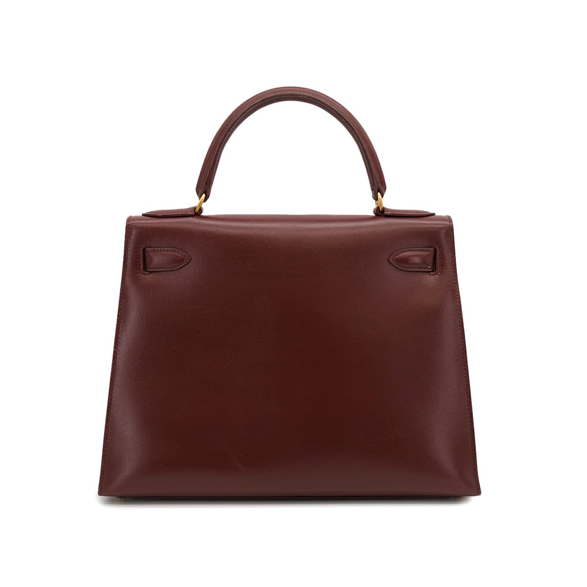Luxury Promise Japan HERMES KELLY 28 SELLIER MARRON FONCE BOXCALF HAND SHOULDER BAG 1996 CIRCLE Z GOLD HARDWARE 90322170