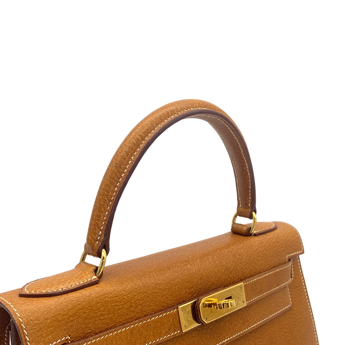 Luxury Promise Japan HERMES KELLY 28 SELLIER NATUREL PIGSKIN HAND SHOULDER BAG 1992 CIRCLE V GOLD HARDWARE 90318216