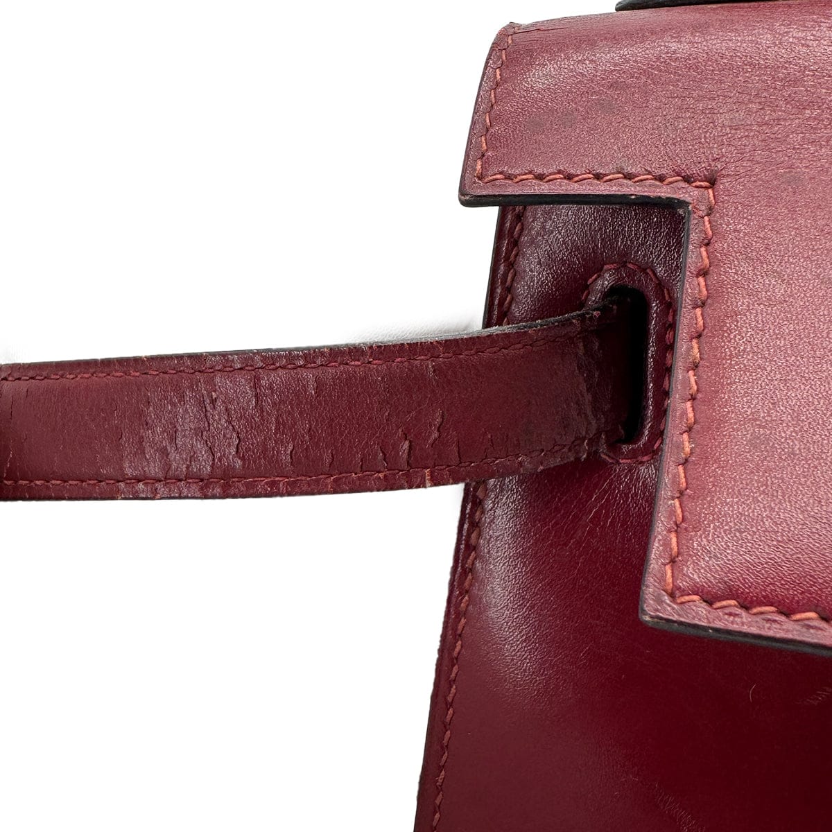 Luxury Promise Japan HERMES KELLY 28 SELLIER ROUGE H BOXCALF HAND BAG 1986 CIRCLE P GOLD HARDWARE 90317903