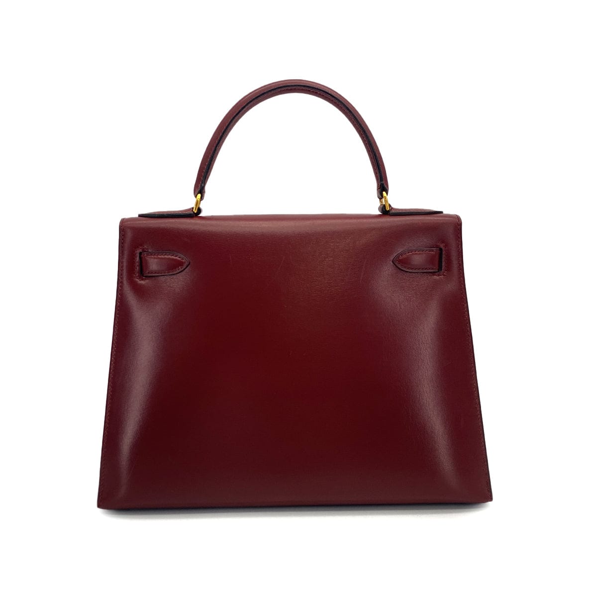 Luxury Promise Japan HERMES KELLY 28 SELLIER ROUGE H BOXCALF HAND SHOULDER BAG 1983 CIRCLE M GOLD HARDWRE 90314736