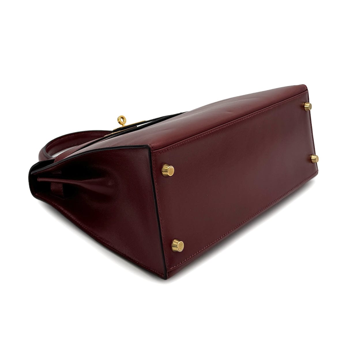 Luxury Promise Japan HERMES KELLY 28 SELLIER ROUGE H BOXCALF HAND SHOULDER BAG 2001 SQUARE E GOLD HARDWARE 90314881