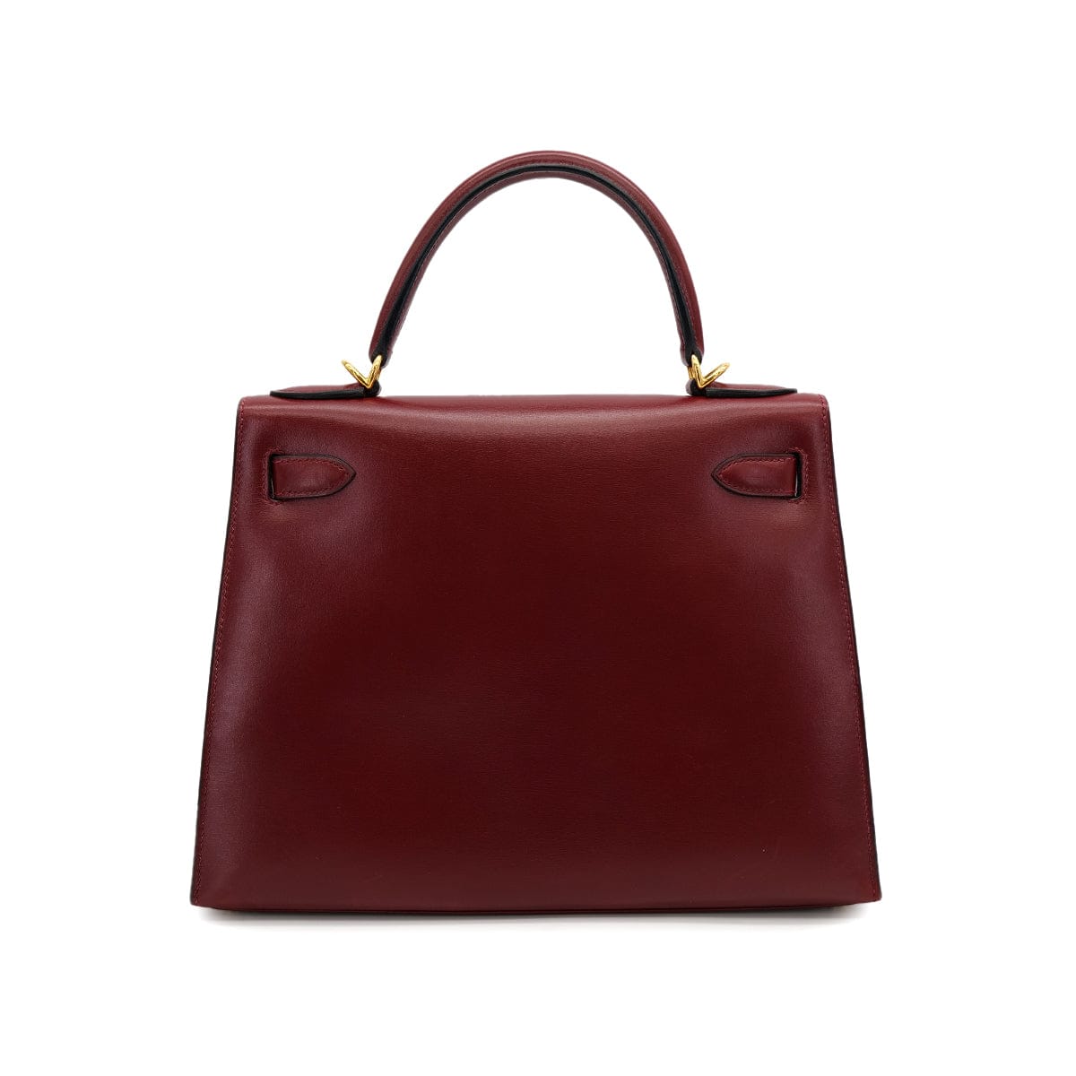 Luxury Promise Japan HERMES KELLY 28 SELLIER ROUGE H BOXCALF HAND SHOULDER BAG 2001 SQUARE E GOLD HARDWARE 90314881