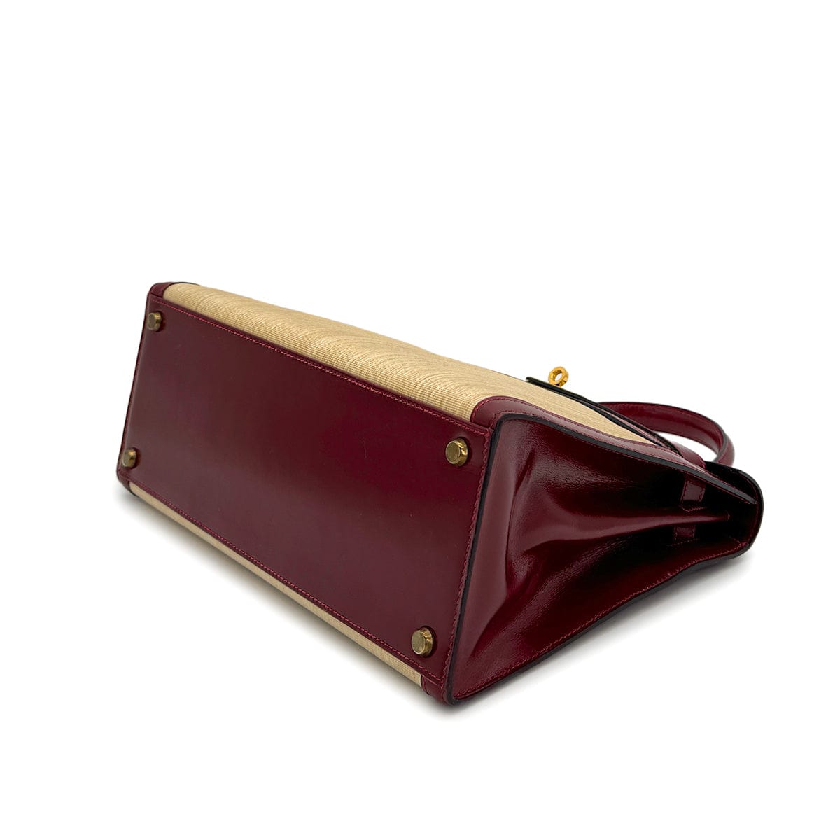 Luxury Promise Japan HERMES KELLY 28 SELLIER ROUGE H CRINOLINE BOXCALF HAND SHOULDER BAG 1980 CIRCLE J GOLD HARDWARE 90318619