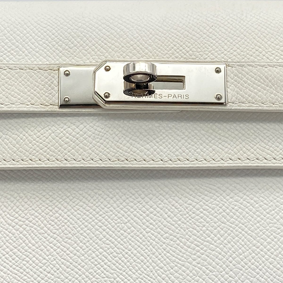 Luxury Promise Japan HERMES KELLY 28 SELLIER WHITE VEAU EPSOM HAND SHOULDER BAG 2007 SQUARE K PALLADIUM HARDWARE 90308966