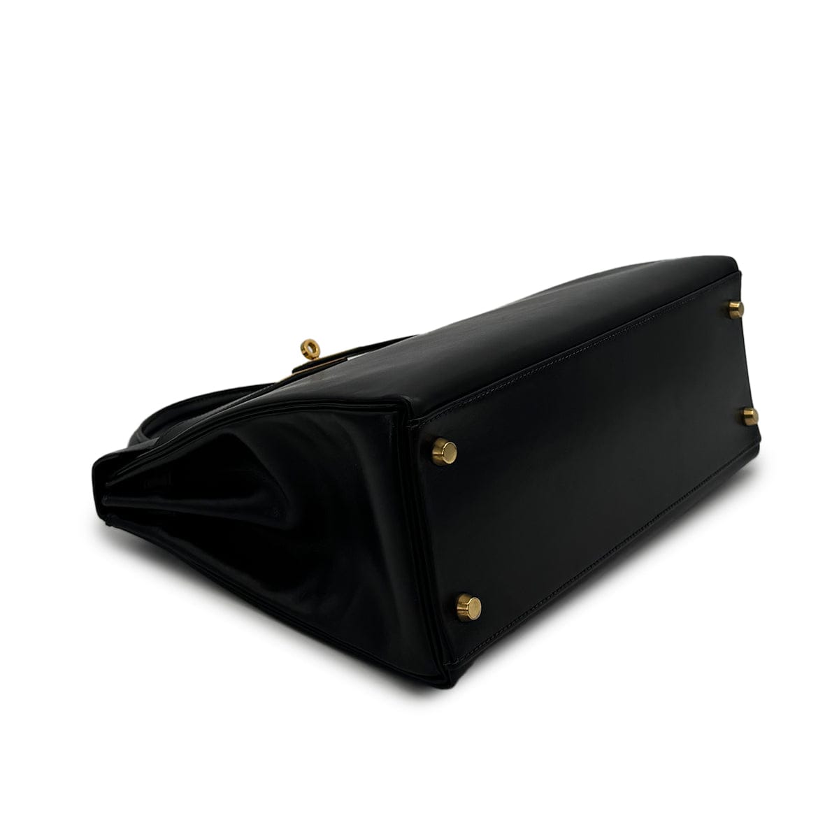 Luxury Promise Japan HERMES KELLY 32 RETORNE BLACK BOXCALF HAND SHOULDER BAG 1996 CIRCLE Z GOLD HARDWARE 90318617