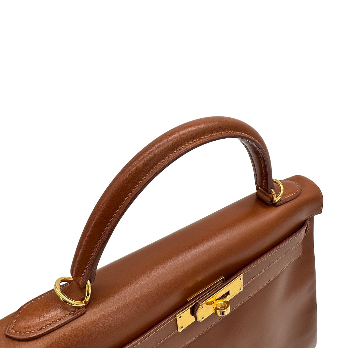 Luxury Promise Japan HERMES KELLY 32 RETORNE NOISETTE BOXCALF HAND SHOULDER BAG 2003 SQUARE G GOLD HARDWARE 90319581