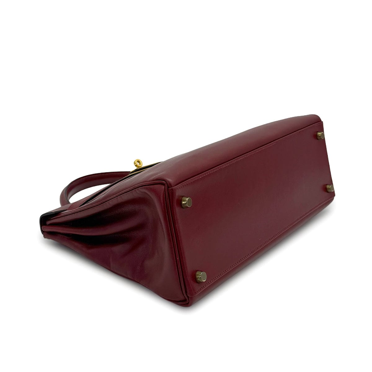 Luxury Promise Japan HERMES KELLY 32 RETORNE ROUGE H BOXCALF HAND BAG 1992 CIRCLE V GOLD HARDWARE 90323194