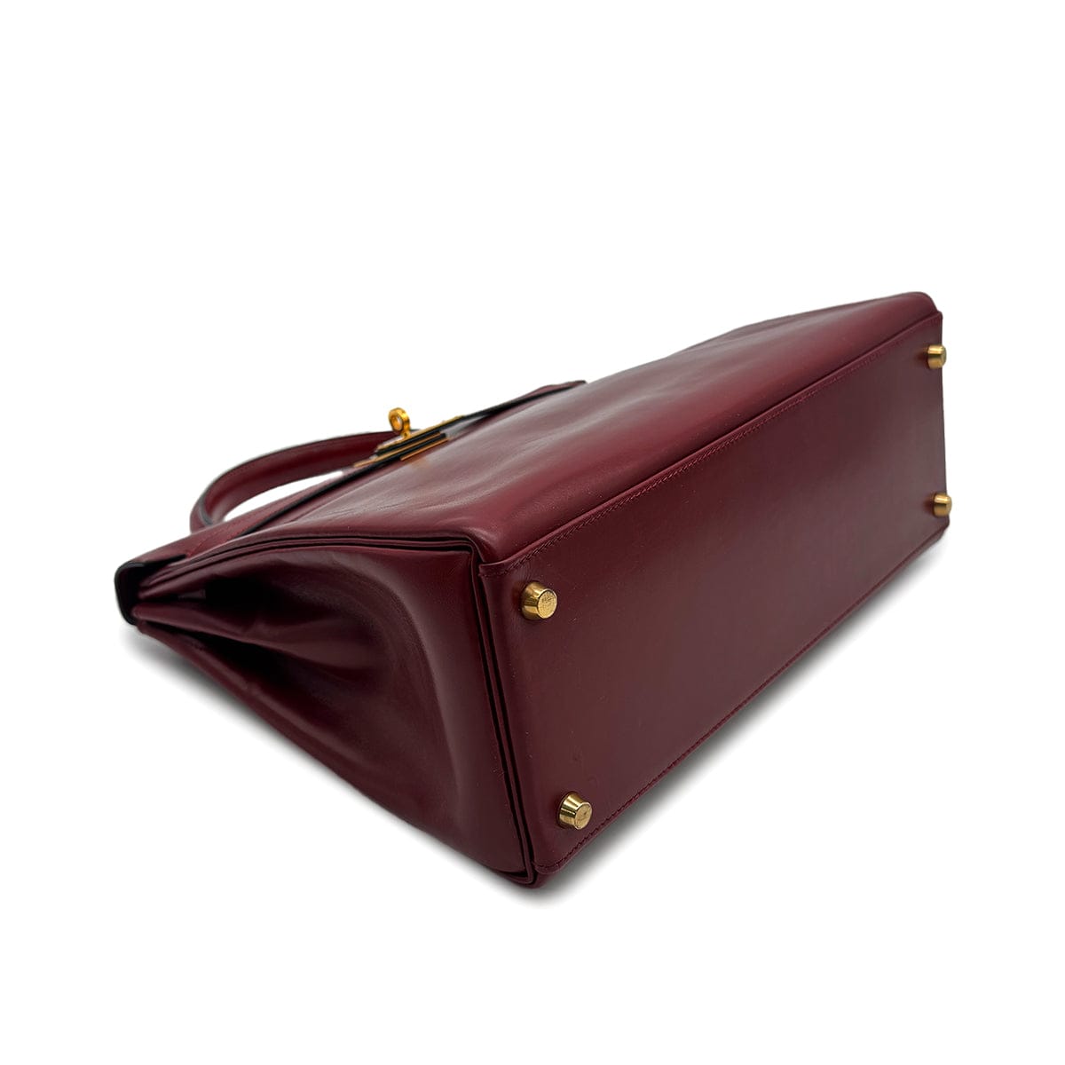 Luxury Promise Japan HERMES KELLY 32 RETORNE ROUGE H BOXCALF HAND BAG 2001 SQUARE E GOLD HARDWARE 90323971