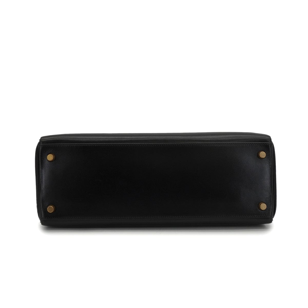 Luxury Promise Japan HERMES KELLY 32 RETOURNE BLACK BOX CALF HAND SHOULDER BAG 2001 SQUARE E GOLD HARDWARE 90339637