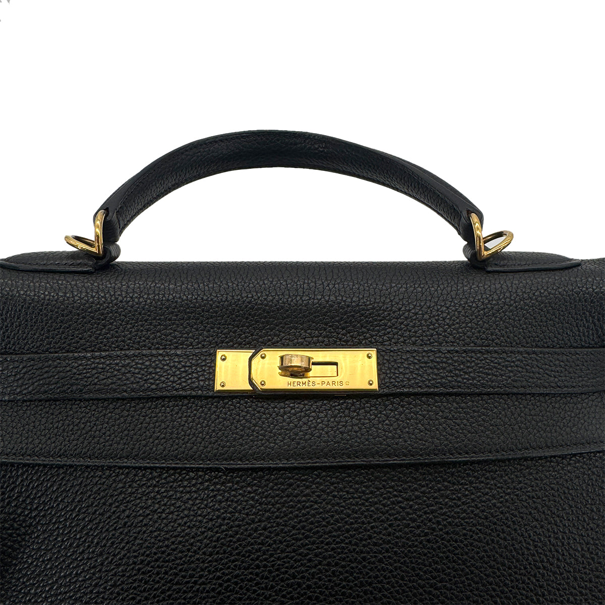 Luxury Promise Japan HERMES KELLY 32 RETOURNE BLACK TOGO HAND SHOULDER BAG □G GHW 90292887