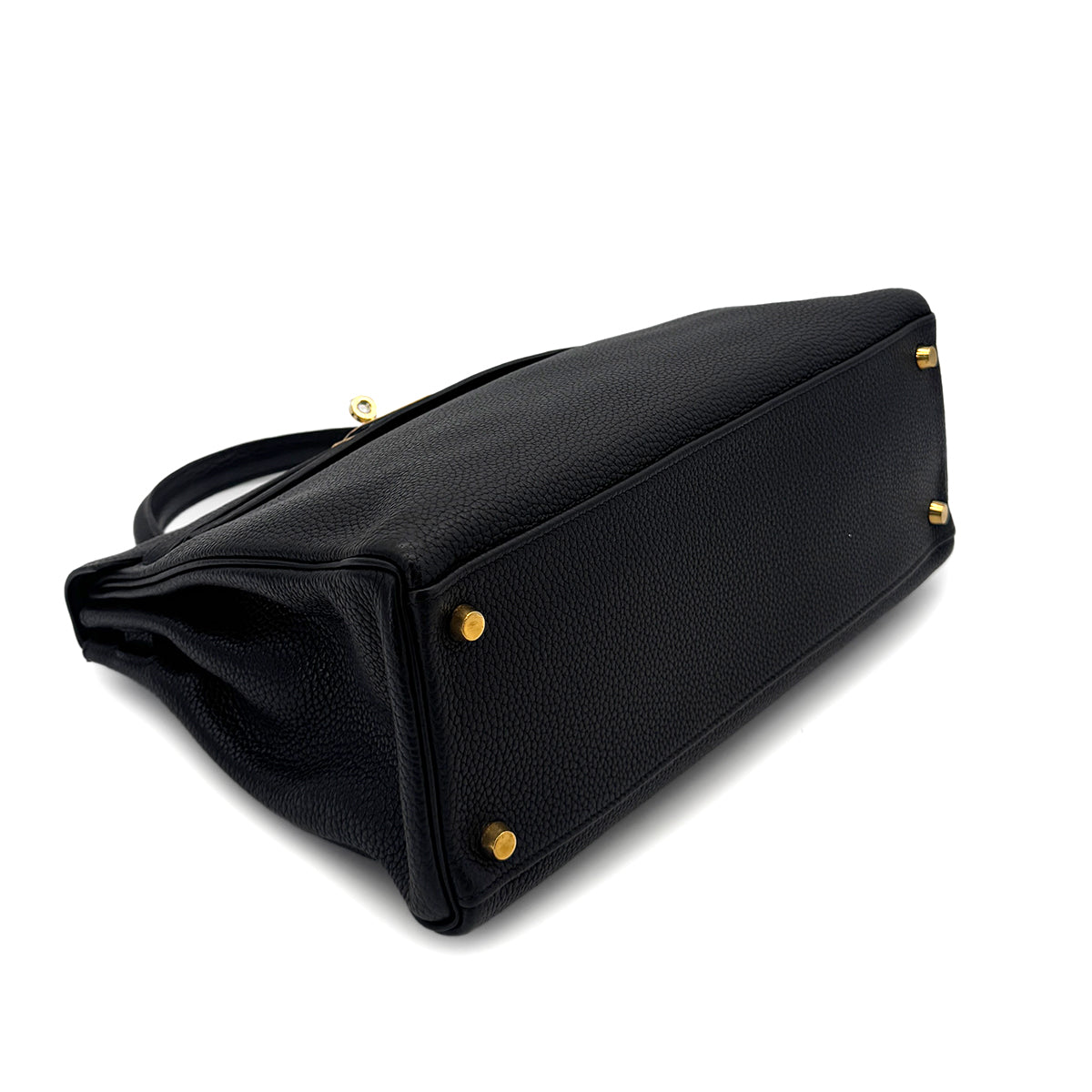 Luxury Promise Japan HERMES KELLY 32 RETOURNE BLACK TOGO HAND SHOULDER BAG □G GHW 90292887