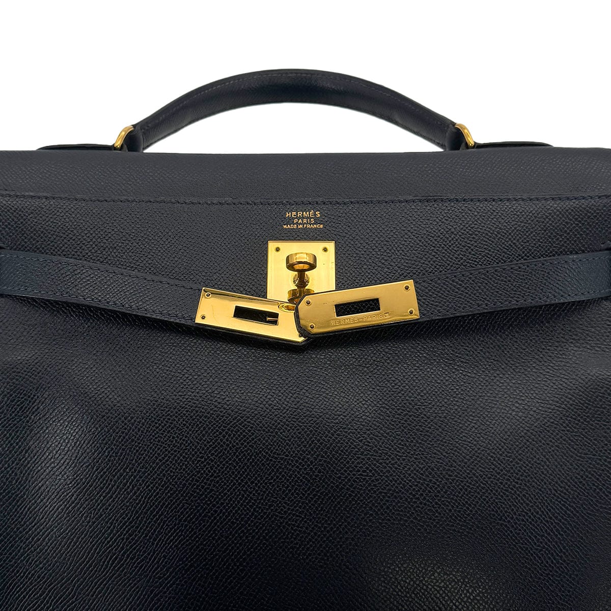 Luxury Promise Japan HERMES KELLY 32 RETOURNE BLUE MARINE COUCHEVEL HAND SHOULDER BAG 1992 CIRCLE V GOLD HARDWRE 90311824